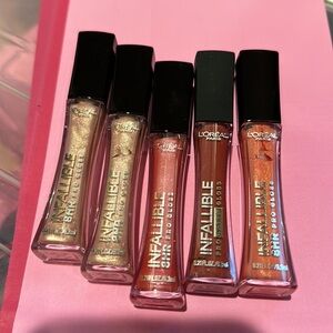 5 loreal lipglosses new makeup bundle#90